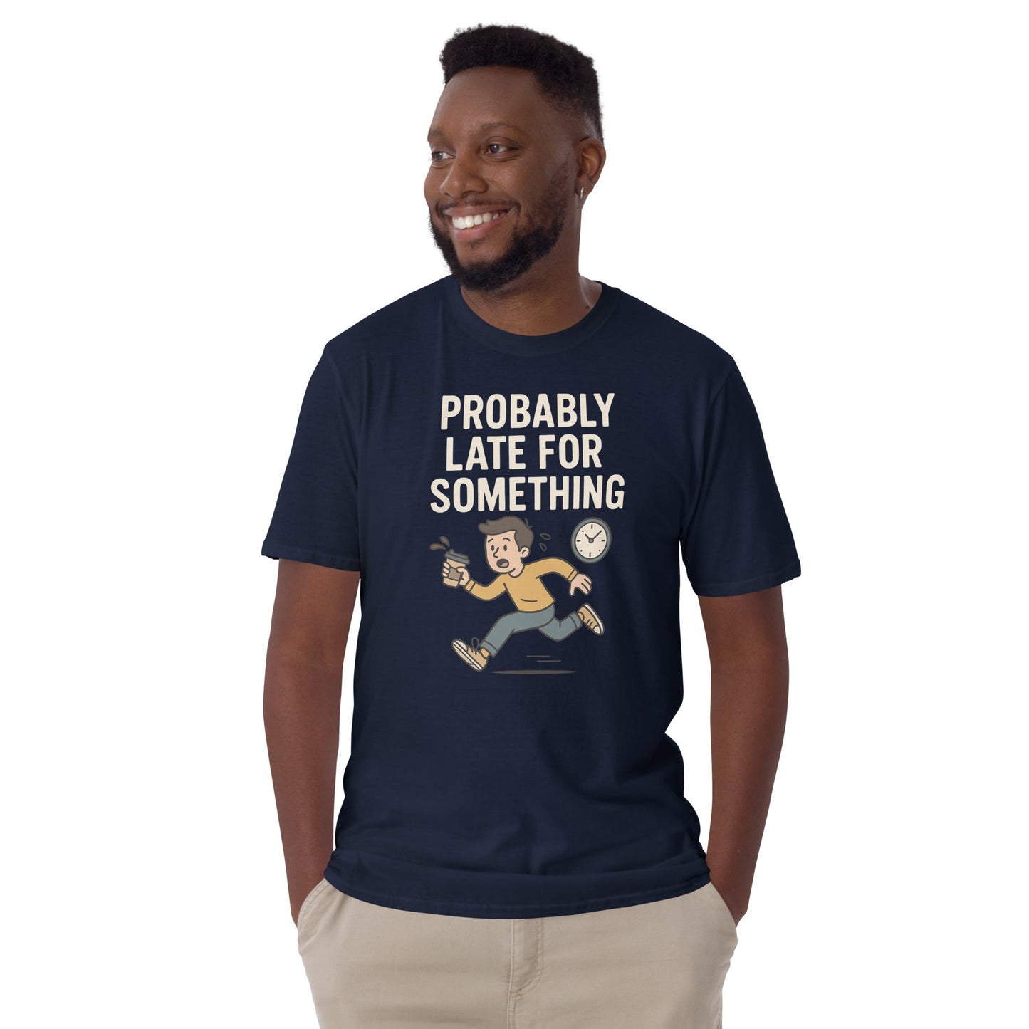Probably Late for Something T-Shirt - Navy - T-Shirts Online