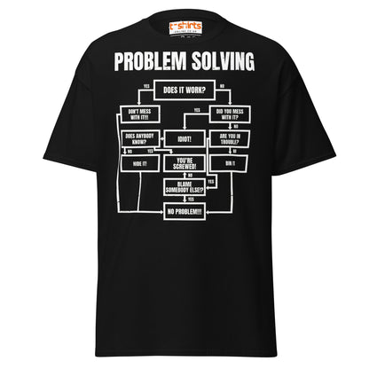 Problem Solving Flowchart T-Shirt | Funny Logic Tee - Black - T-Shirts Online