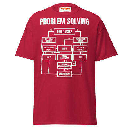 Problem Solving Flowchart T-Shirt | Funny Logic Tee - Cardinal - T-Shirts Online