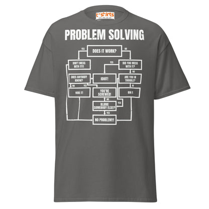 Problem Solving Flowchart T-Shirt | Funny Logic Tee - Charcoal - T-Shirts Online