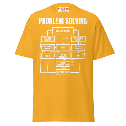 Problem Solving Flowchart T-Shirt | Funny Logic Tee - Gold - T-Shirts Online