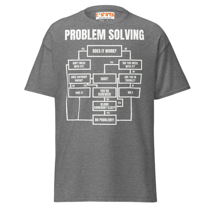 Problem Solving Flowchart T-Shirt | Funny Logic Tee - Graphite Heather - T-Shirts Online