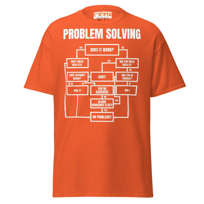 Problem Solving Flowchart T-Shirt | Funny Logic Tee - Orange - T-Shirts Online