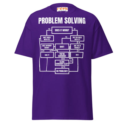 Problem Solving Flowchart T-Shirt | Funny Logic Tee - Purple - T-Shirts Online