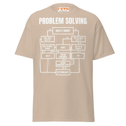 Problem Solving Flowchart T-Shirt | Funny Logic Tee - Sand - T-Shirts Online