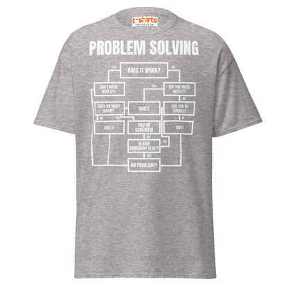 Problem Solving Flowchart T-Shirt | Funny Logic Tee - Sport Grey - T-Shirts Online