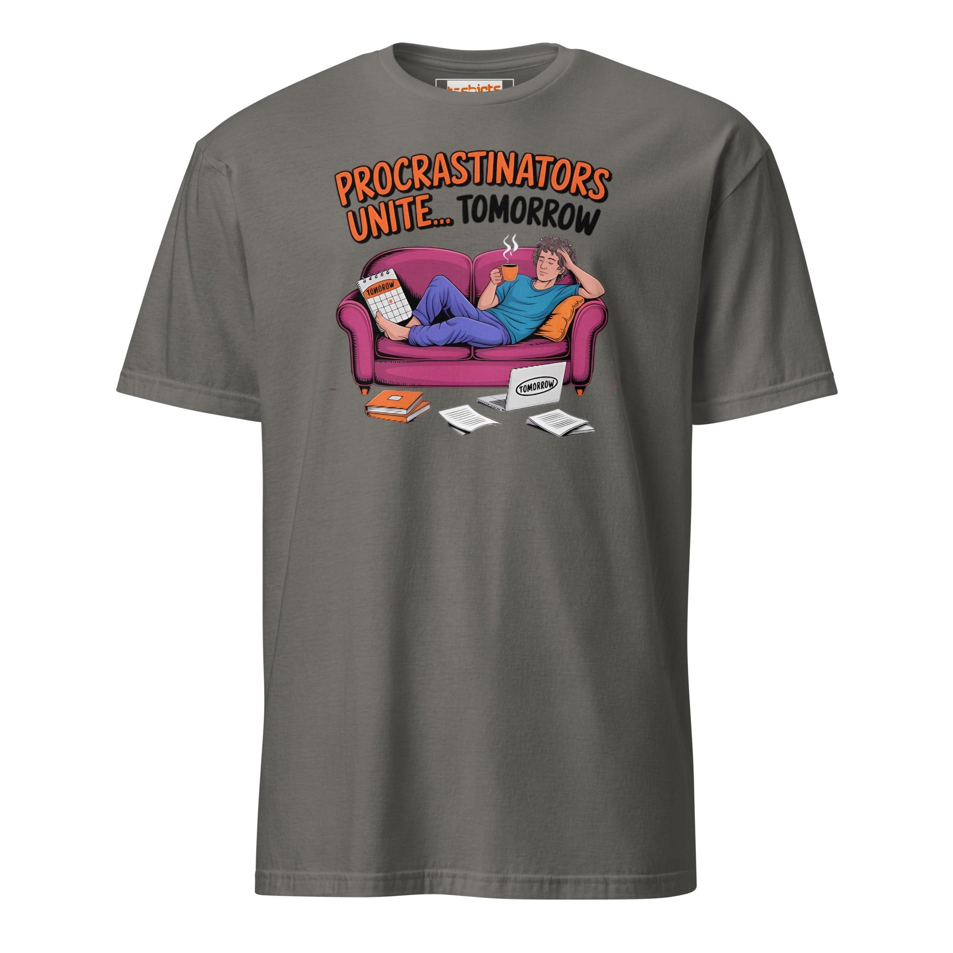 Procrastinators Unite T-Shirt - Charcoal - T-Shirts Online
