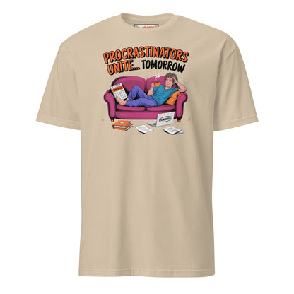 Procrastinators Unite T-Shirt - Sand - T-Shirts Online