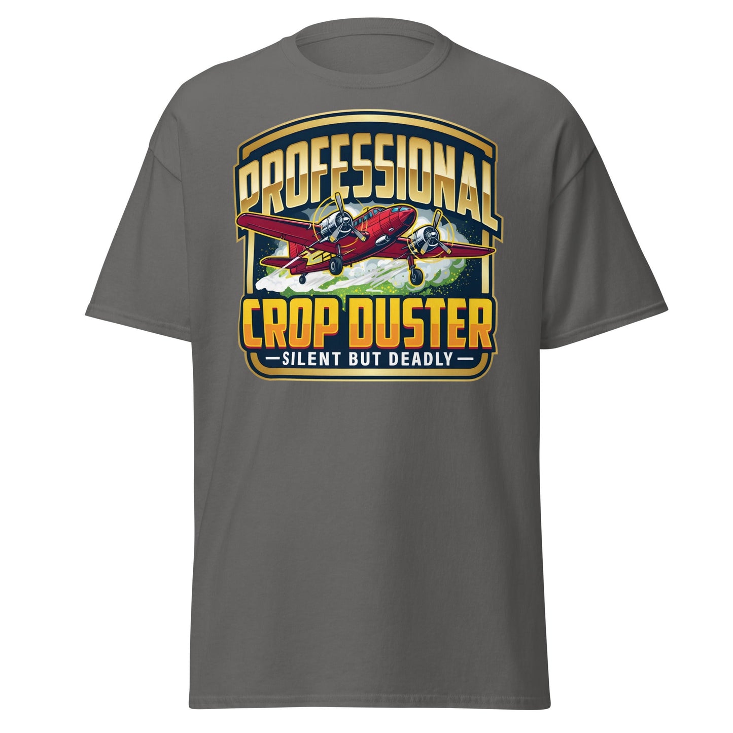 Professional Crop Duster T-Shirt – Silent But Deadly Tee - Charcoal - T-Shirts Online