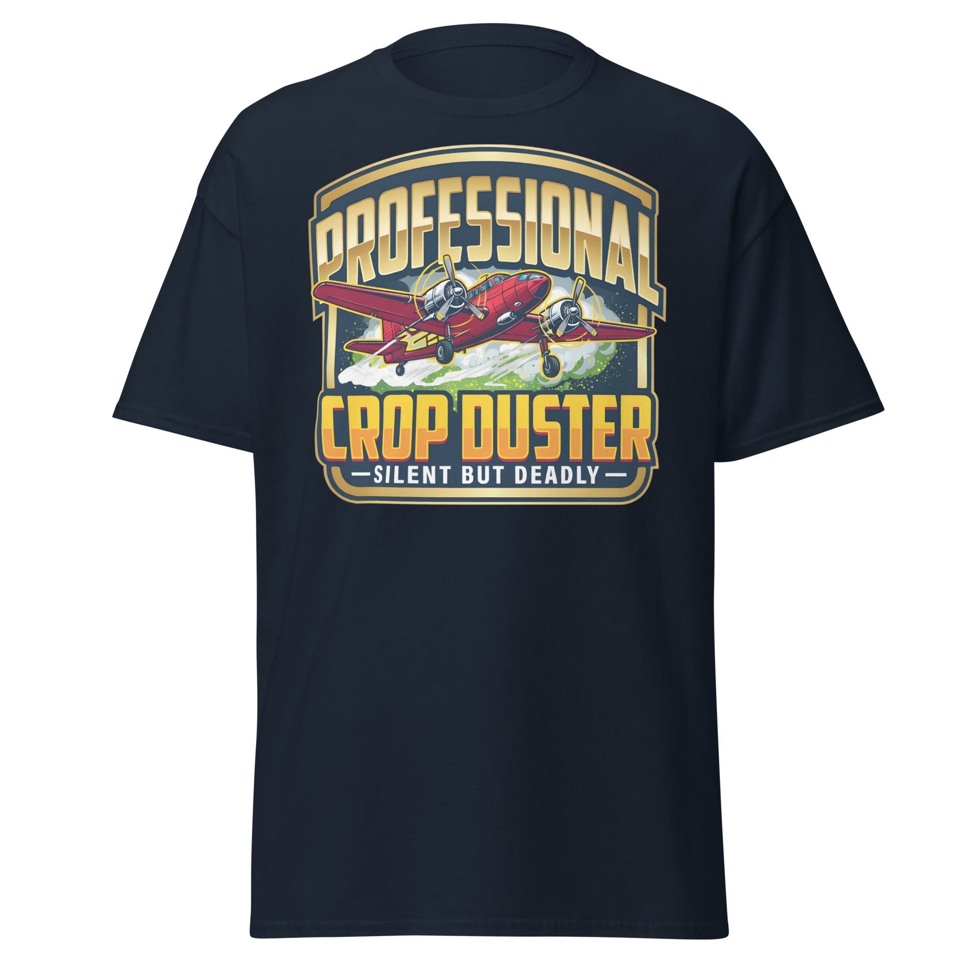 Professional Crop Duster T-Shirt – Silent But Deadly Tee - Navy - T-Shirts Online