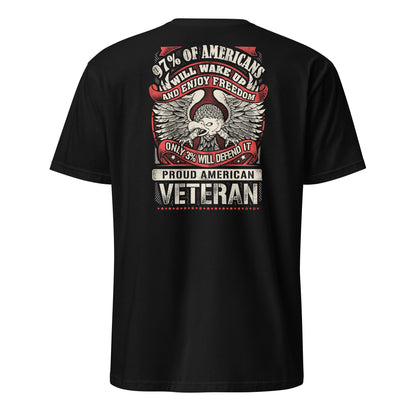 Proud American Veteran T-Shirt - Black - T-Shirts Online