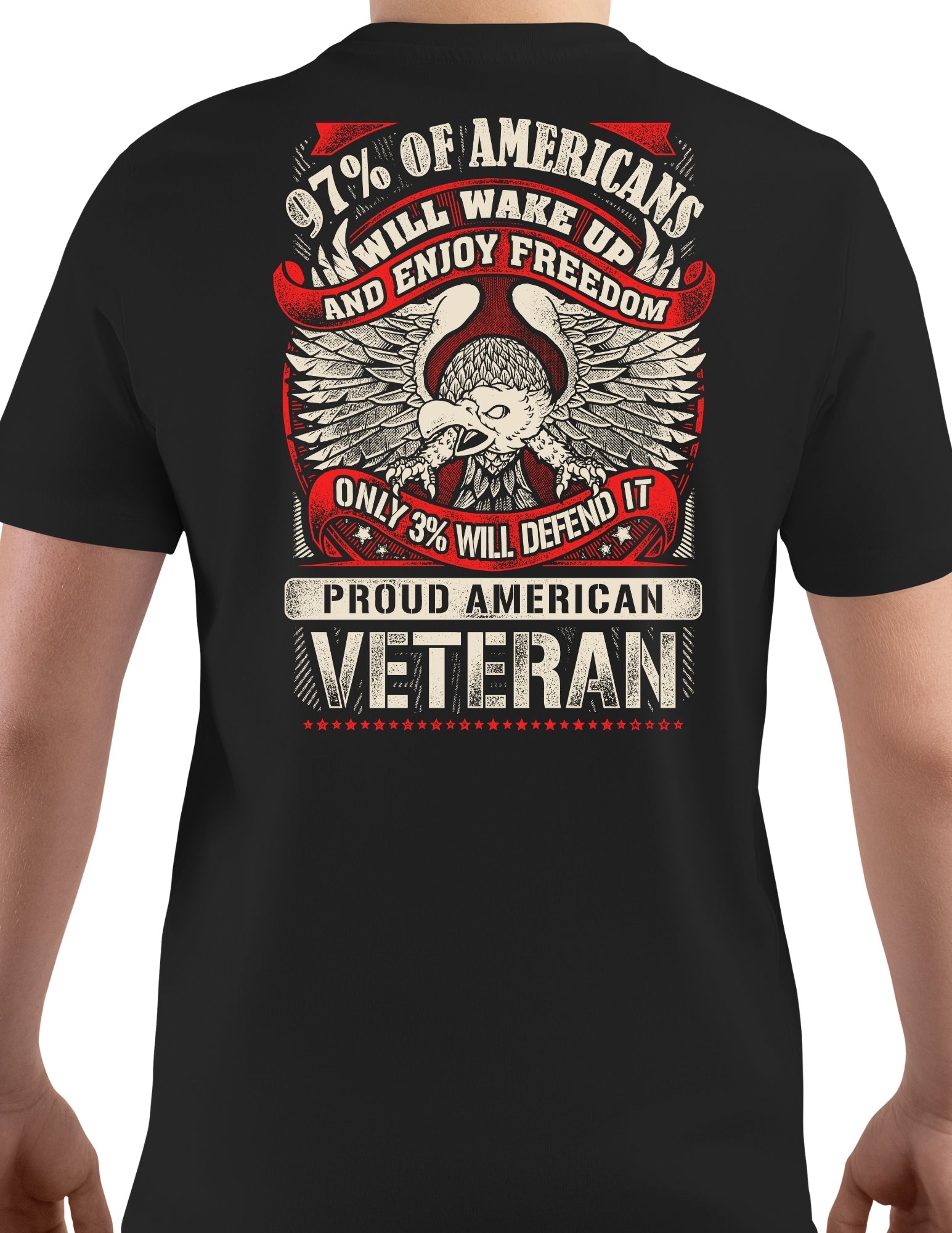 Proud American Veteran T-Shirt - Black - T-Shirts Online