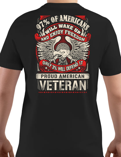 Proud American Veteran T-Shirt - Black - T-Shirts Online