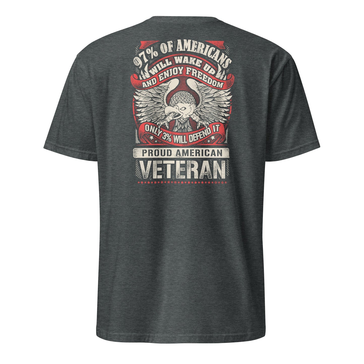 Proud American Veteran T-Shirt - Dark Heather - T-Shirts Online
