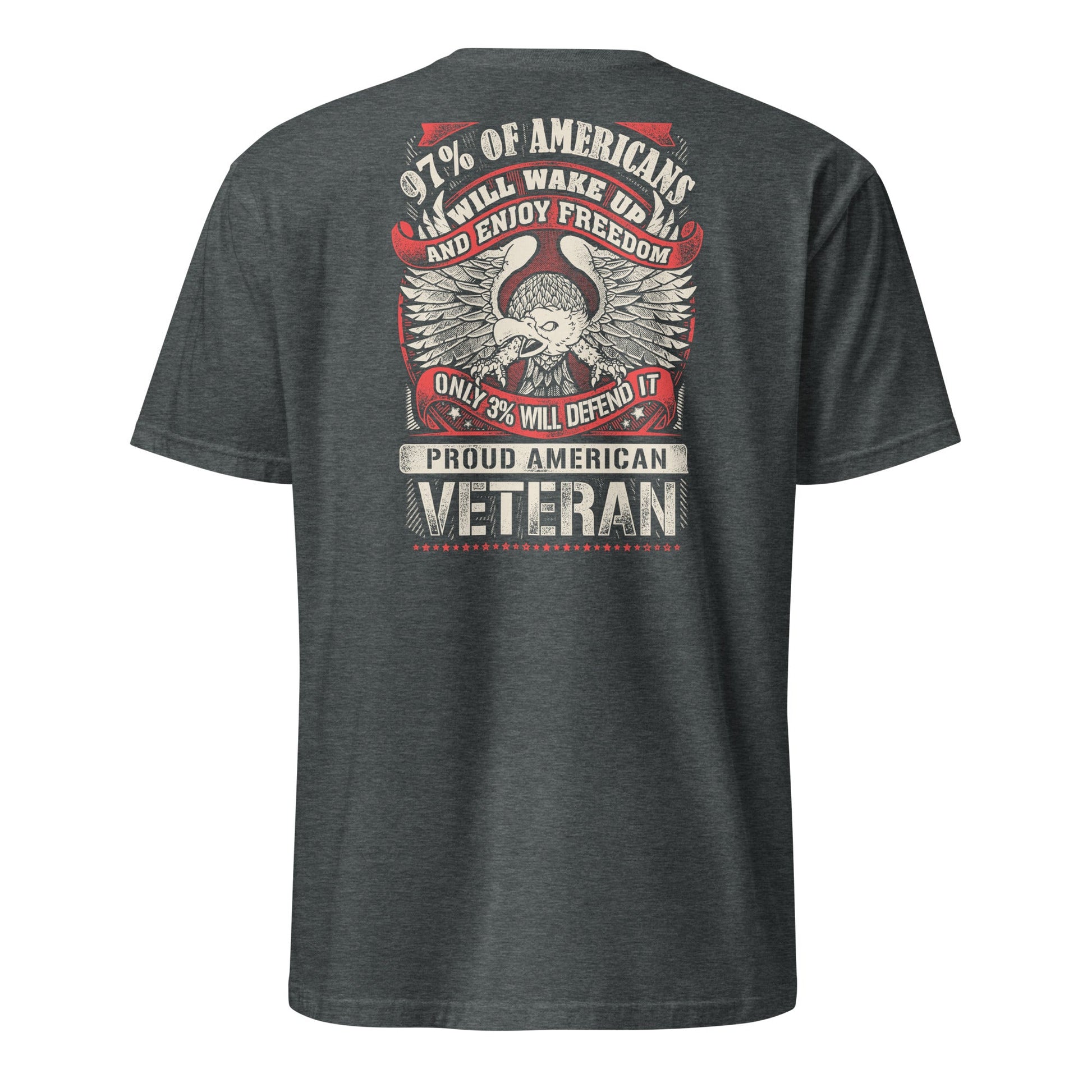 Proud American Veteran T-Shirt - Dark Heather - T-Shirts Online