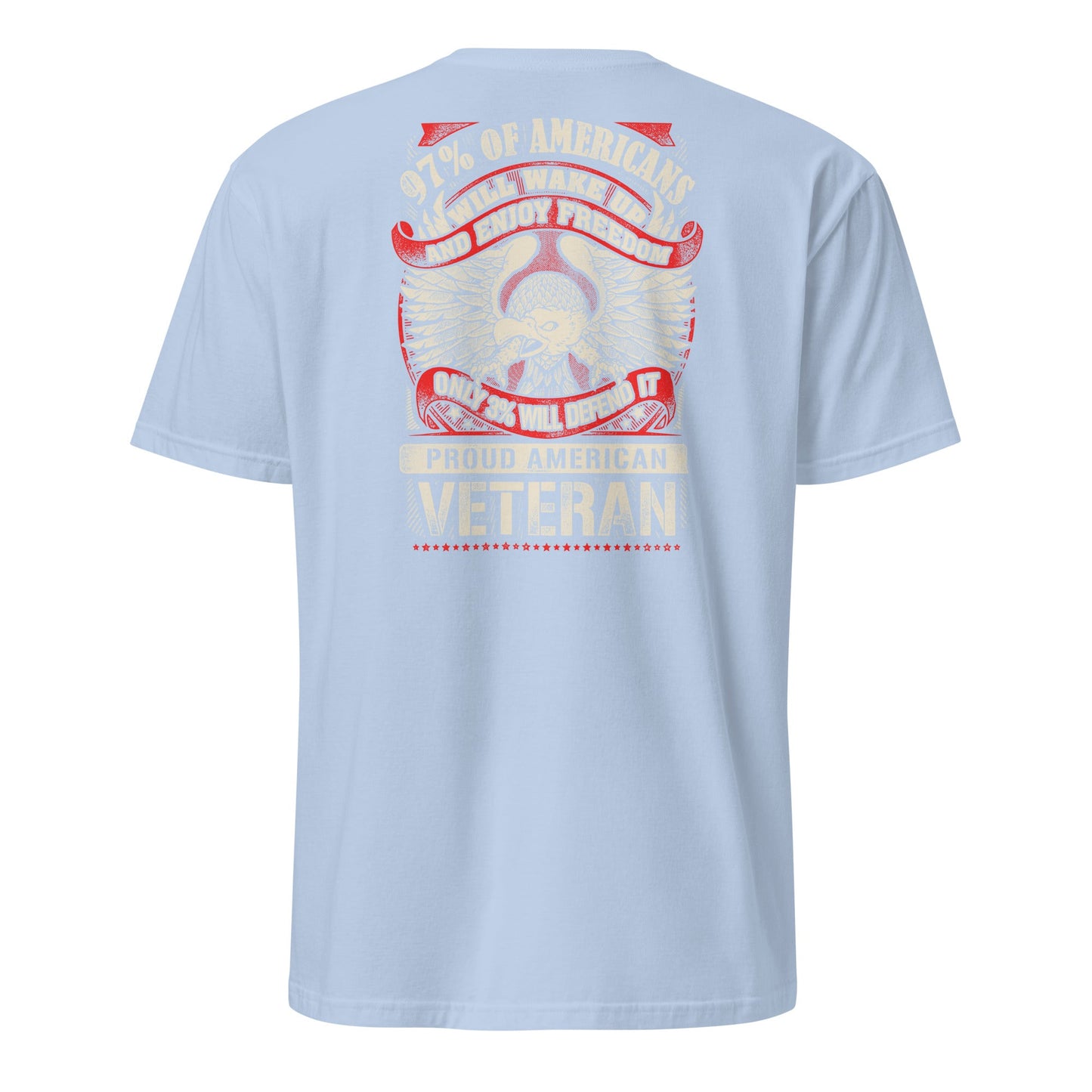 Proud American Veteran T-Shirt - Light Blue - T-Shirts Online
