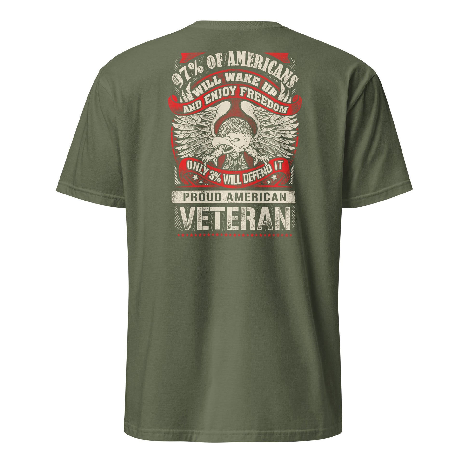 Proud American Veteran T-Shirt - Military Green - T-Shirts Online