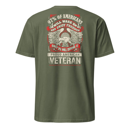 Proud American Veteran T-Shirt - Military Green - T-Shirts Online