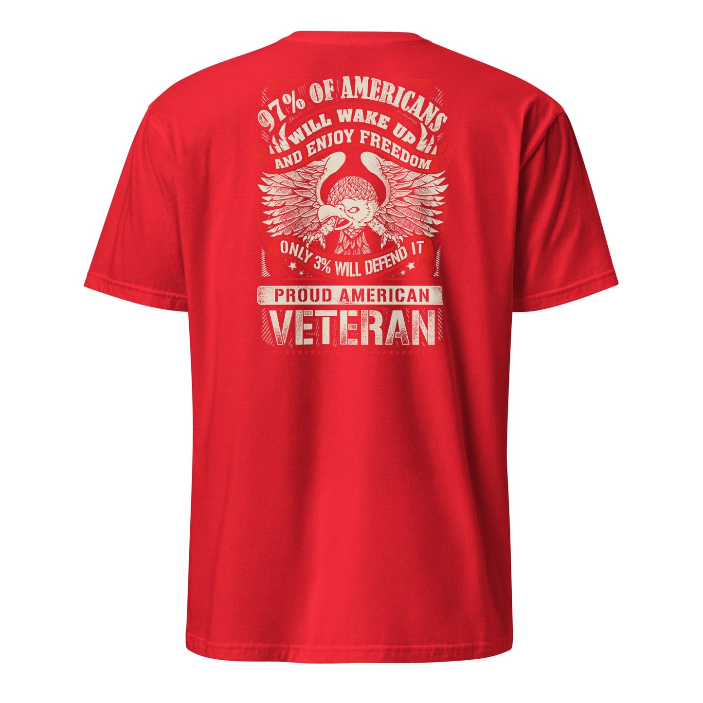 Proud American Veteran T-Shirt - Red - T-Shirts Online