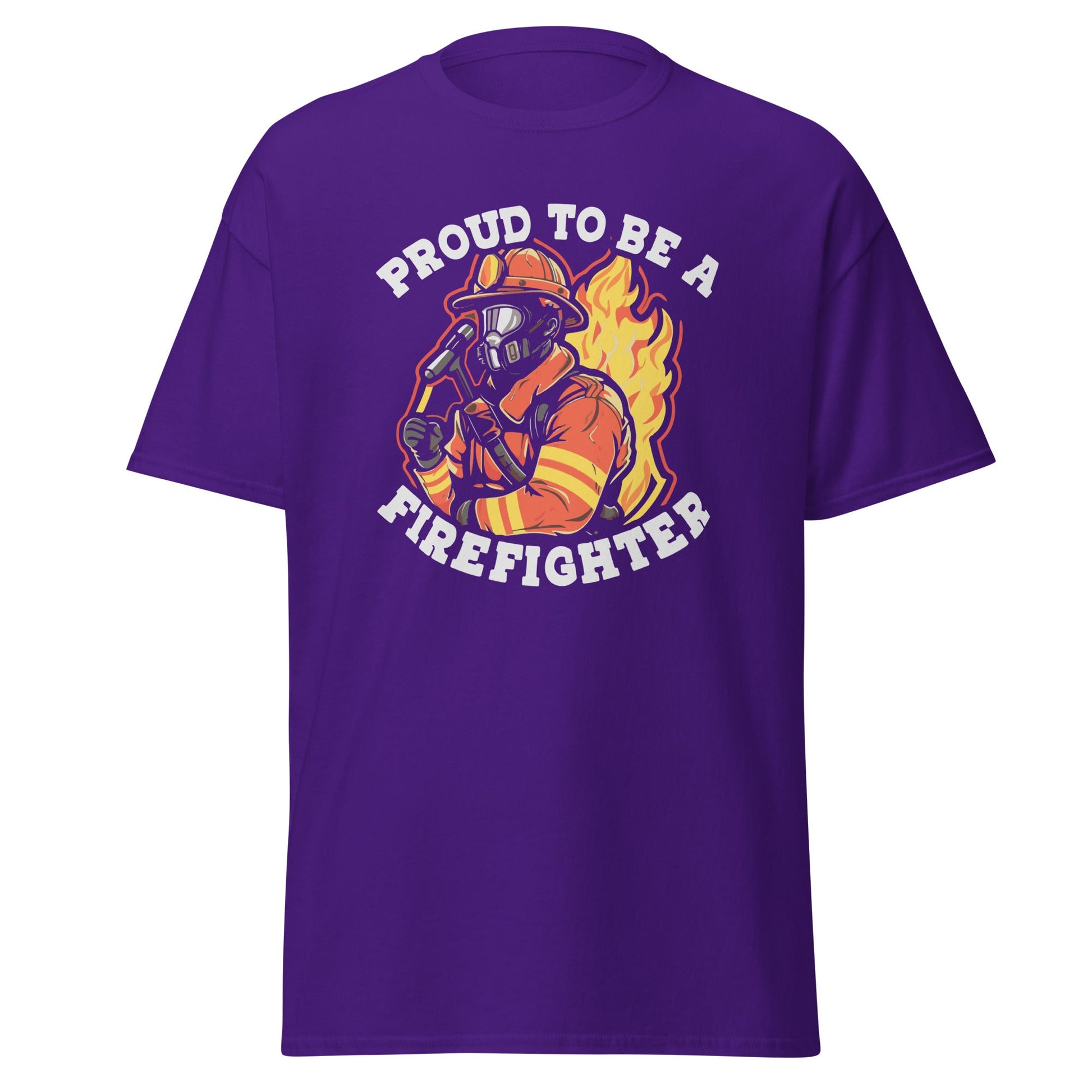 Proud Firefighter | Firefighter T-Shirt - Purple - T-Shirts Online
