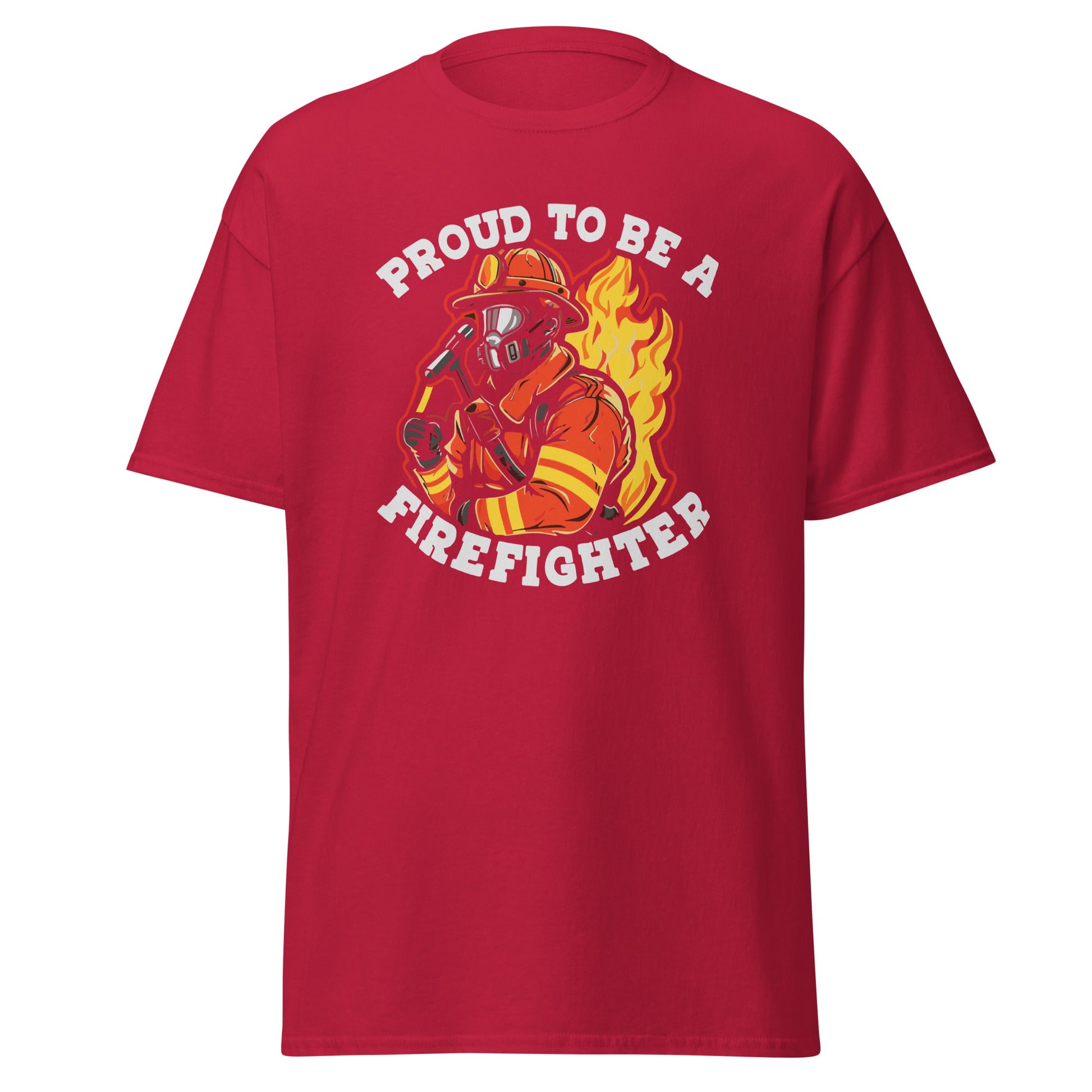 Proud Firefighter | Firefighter T-Shirt - Cardinal - T-Shirts Online