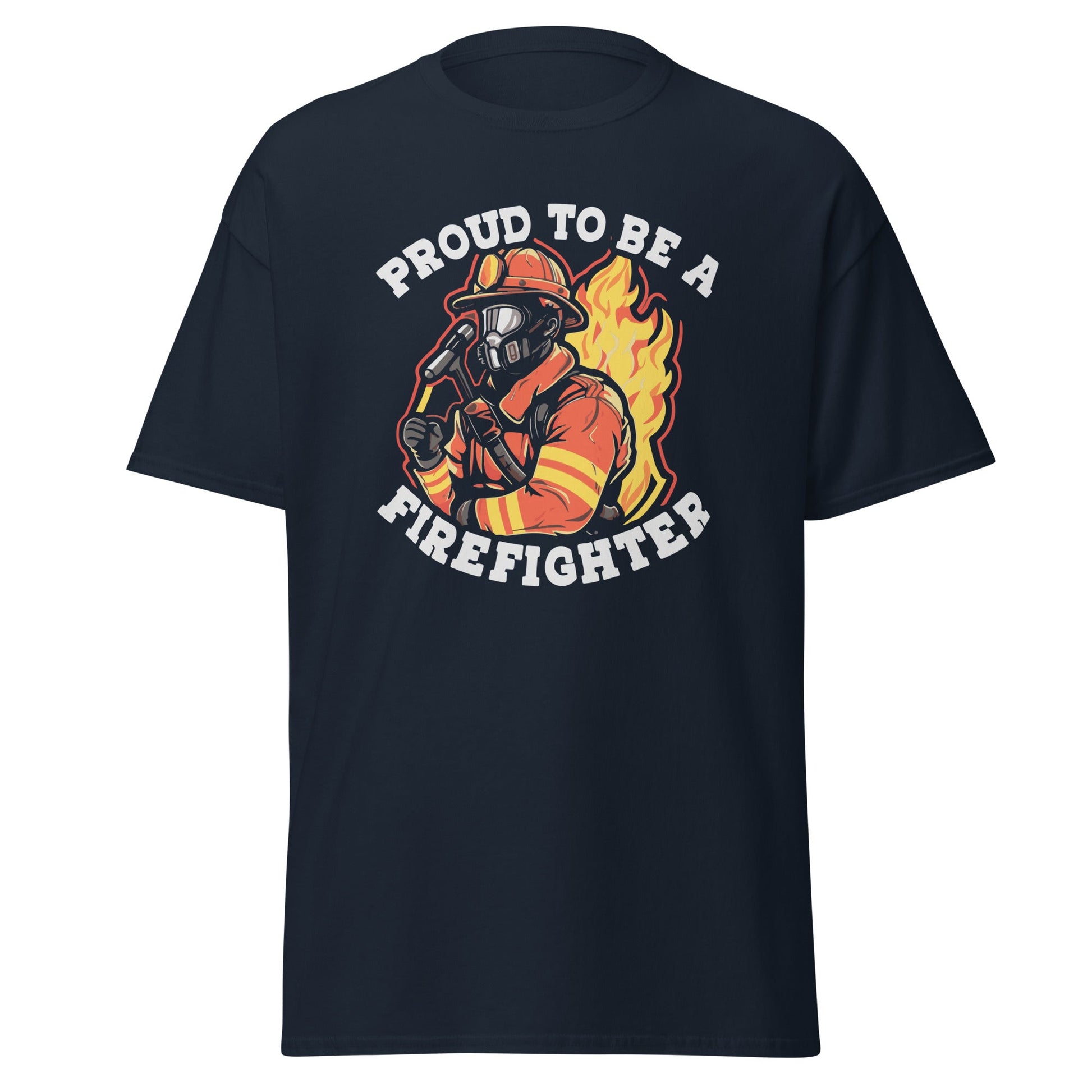 Proud Firefighter | Firefighter T-Shirt - Navy - T-Shirts Online