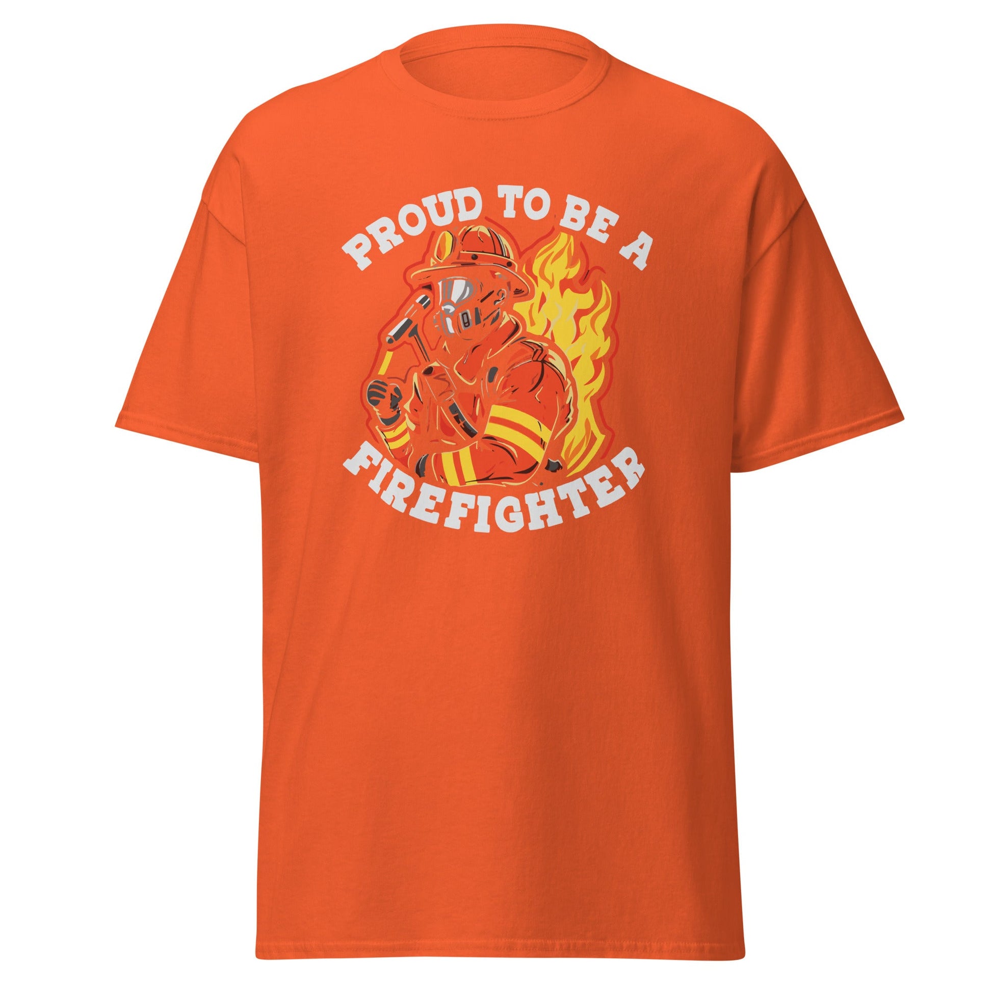 Proud Firefighter | Firefighter T-Shirt - Orange - T-Shirts Online