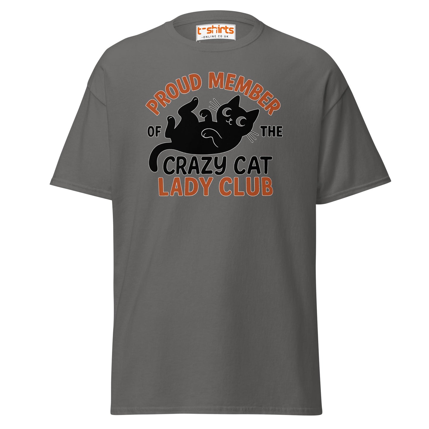 Proud Member Crazy Cat Lady Club T-Shirt - Charcoal - T-Shirts Online