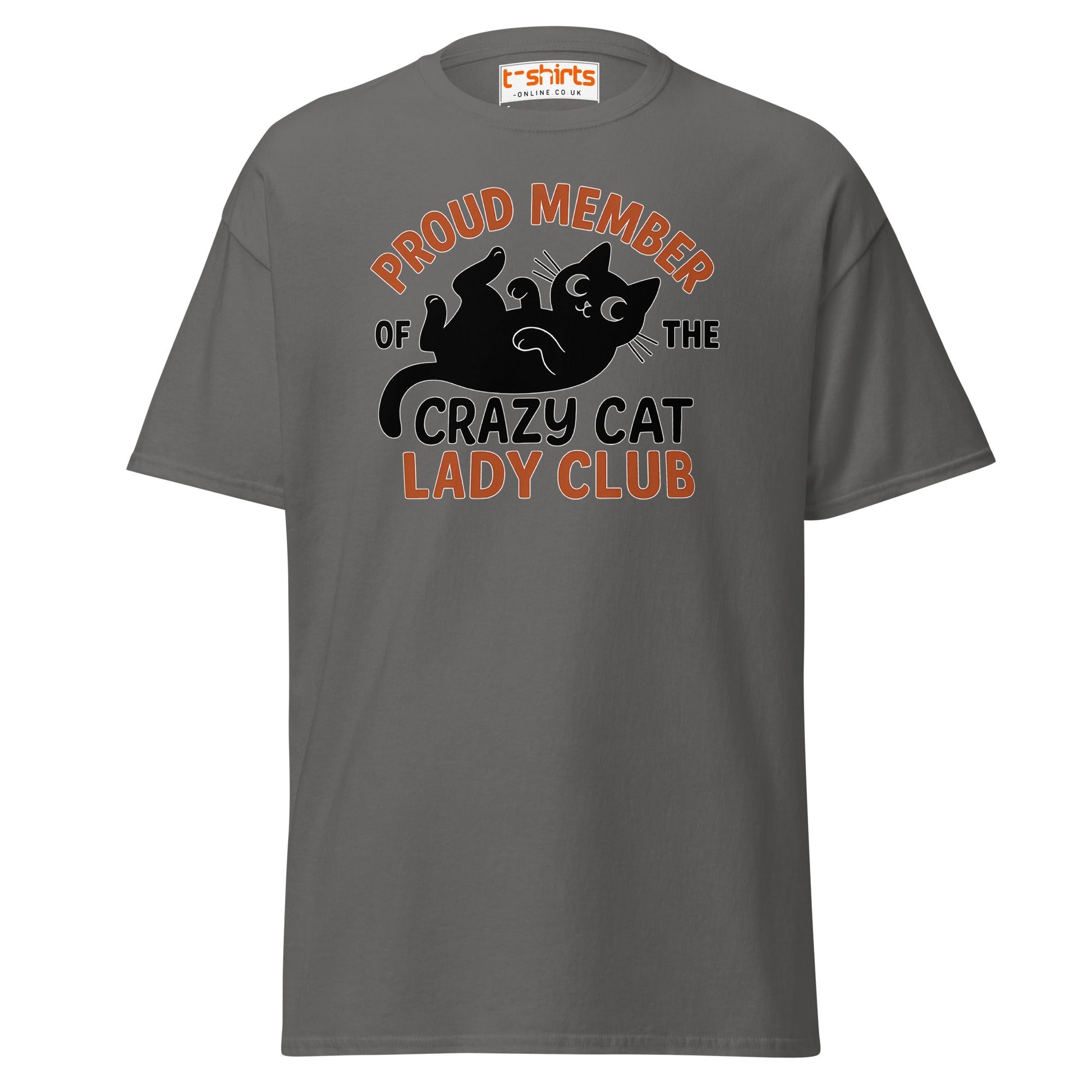 Proud Member Crazy Cat Lady Club T-Shirt - Charcoal - T-Shirts Online