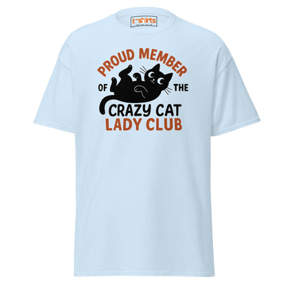 Proud Member Crazy Cat Lady Club T-Shirt - Light Blue - T-Shirts Online