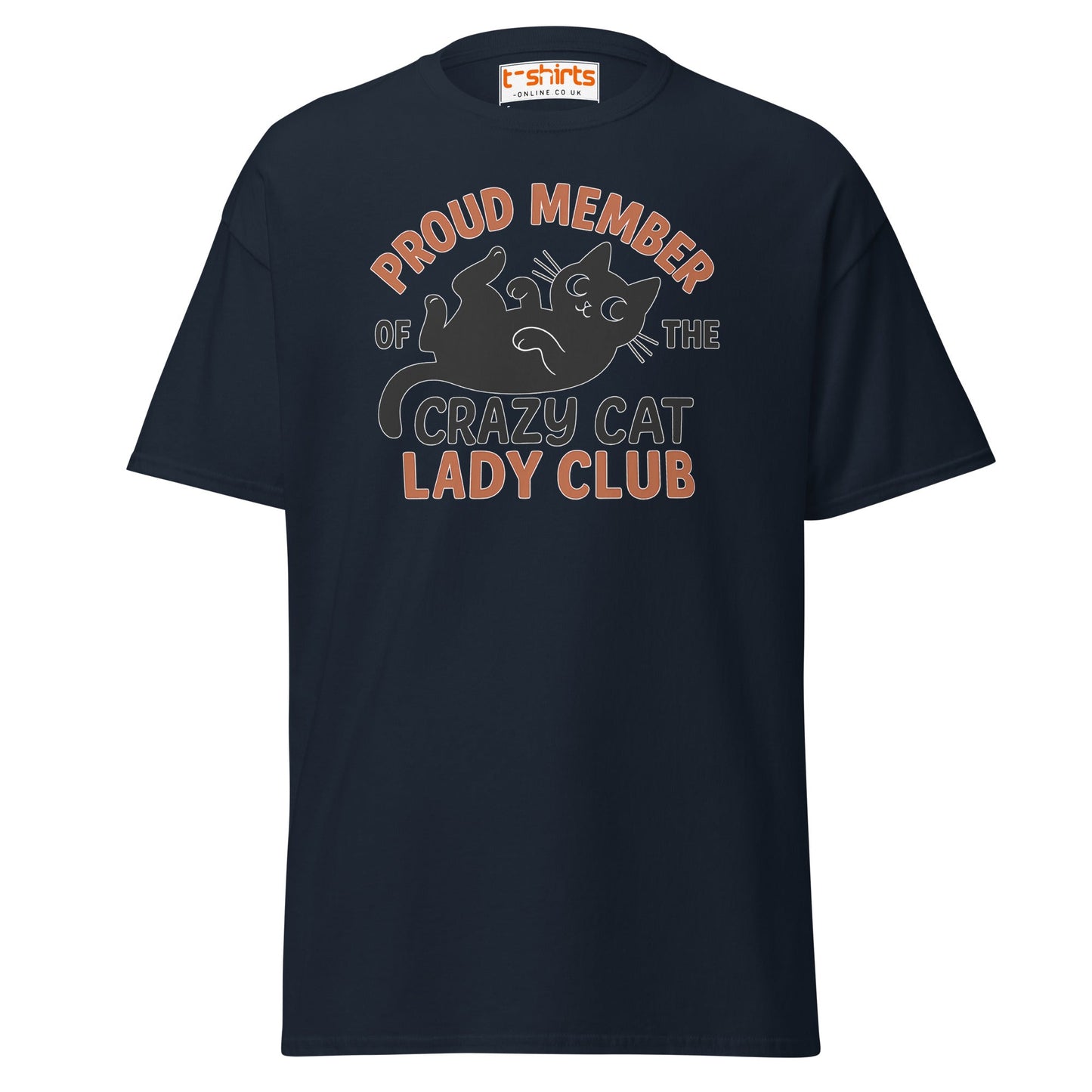 Proud Member Crazy Cat Lady Club T-Shirt - Navy - T-Shirts Online