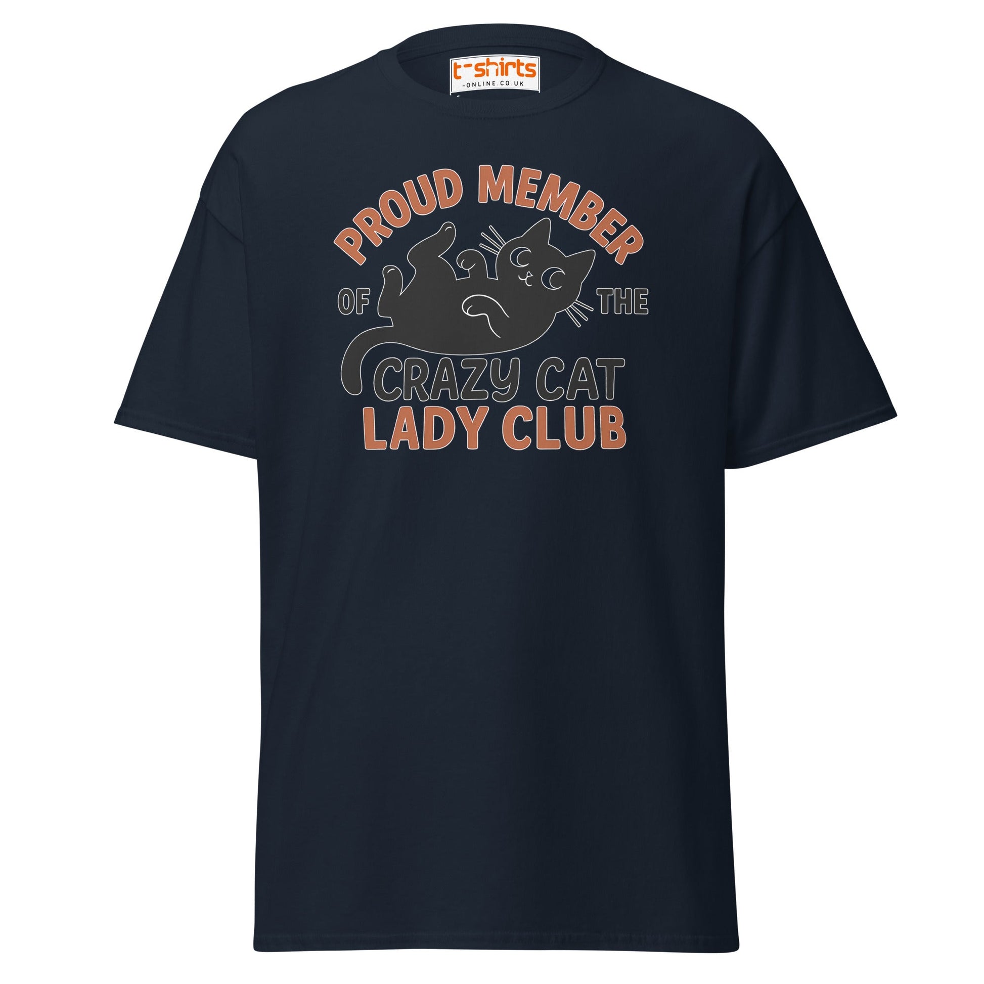 Proud Member Crazy Cat Lady Club T-Shirt - Navy - T-Shirts Online