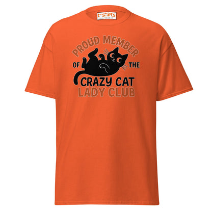 Proud Member Crazy Cat Lady Club T-Shirt - Orange - T-Shirts Online