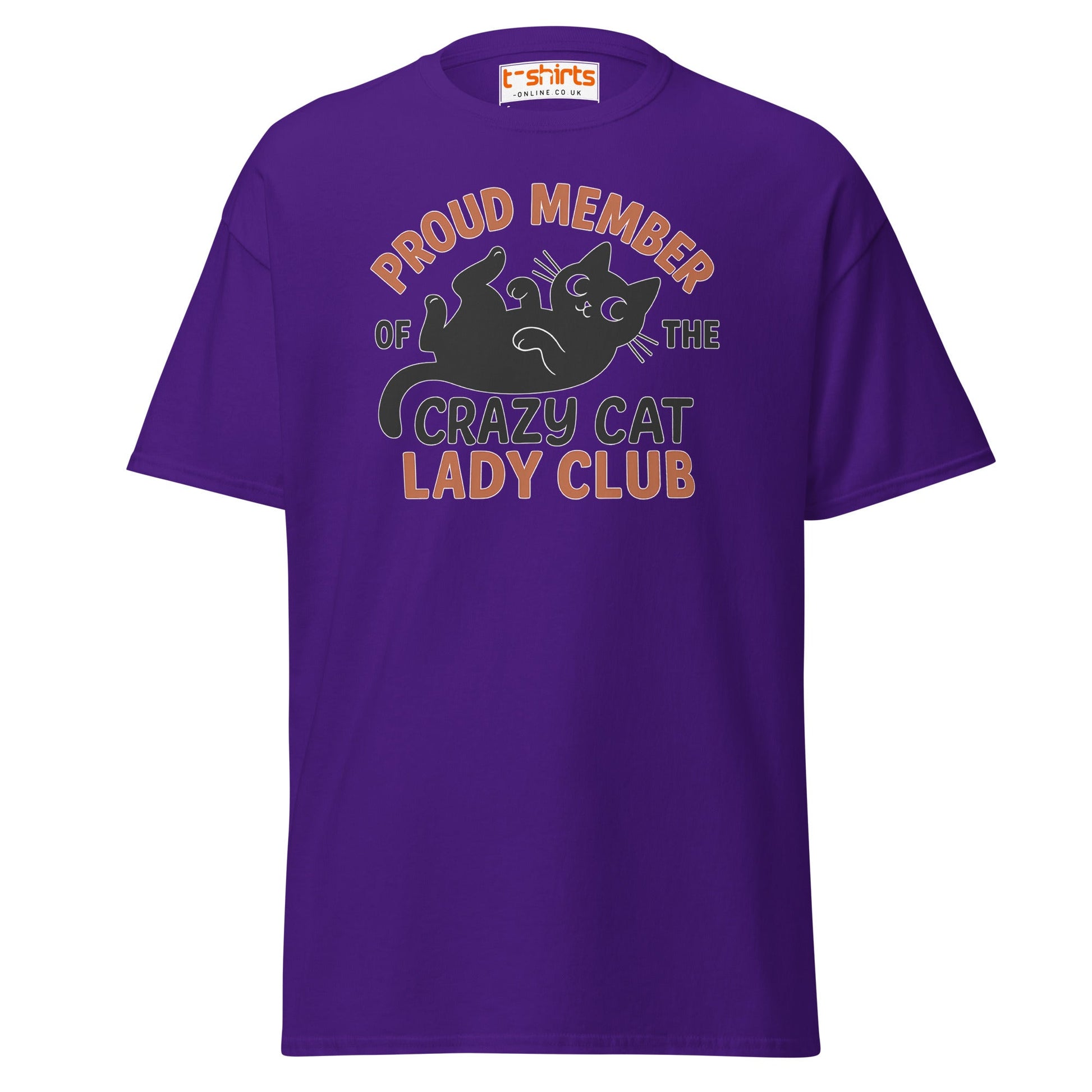 Proud Member Crazy Cat Lady Club T-Shirt - Purple - T-Shirts Online