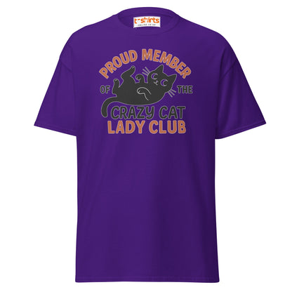 Proud Member Crazy Cat Lady Club T-Shirt - Purple - T-Shirts Online