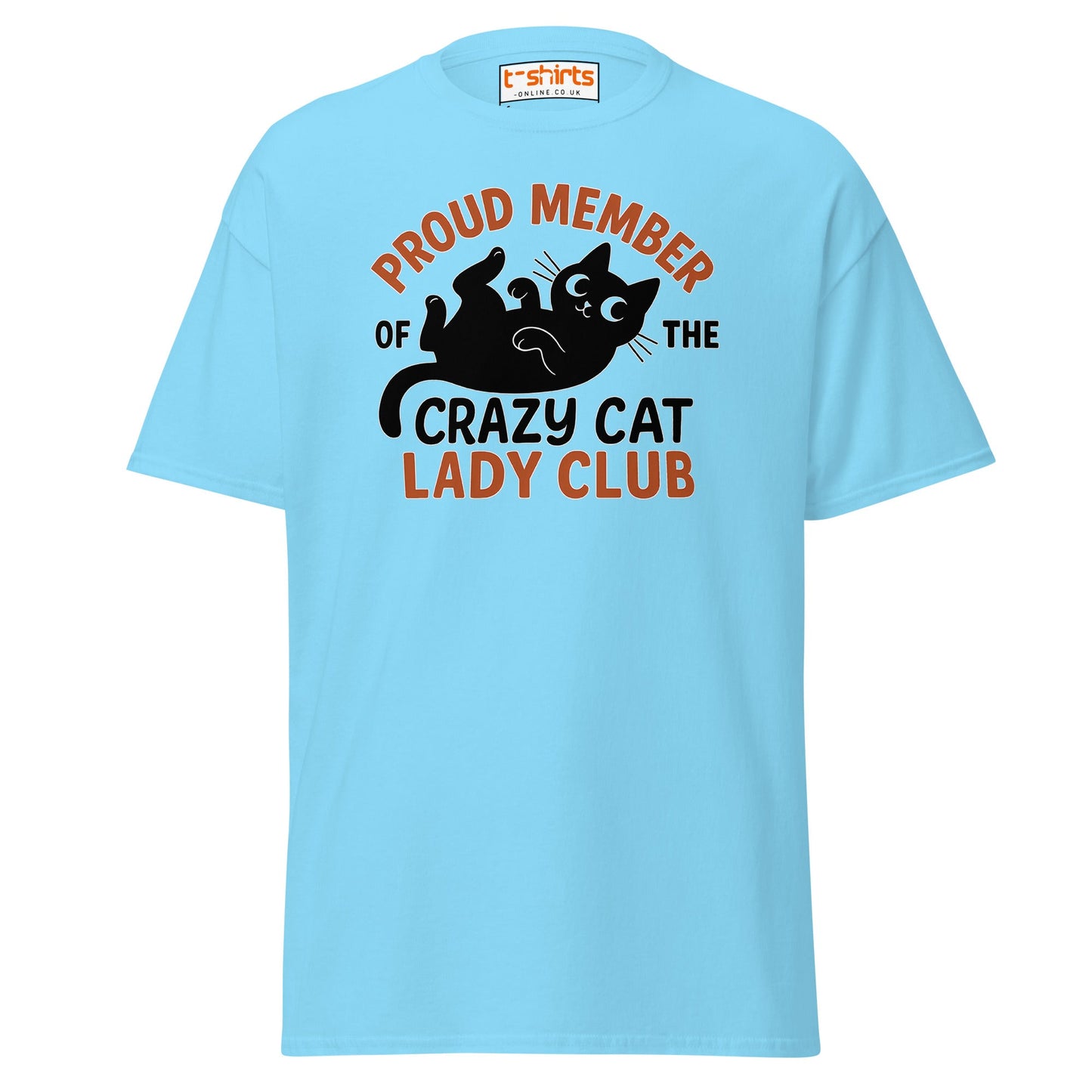 Proud Member Crazy Cat Lady Club T-Shirt - Sky - T-Shirts Online