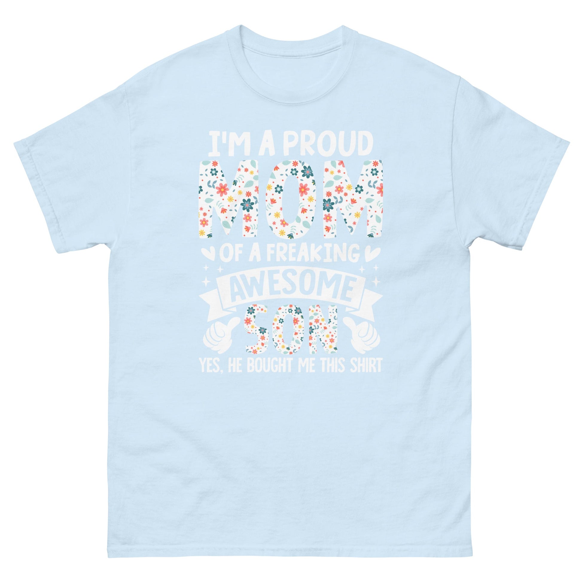 Proud Mum | Mother's Day T-Shirt - Light Blue - T-Shirts Online