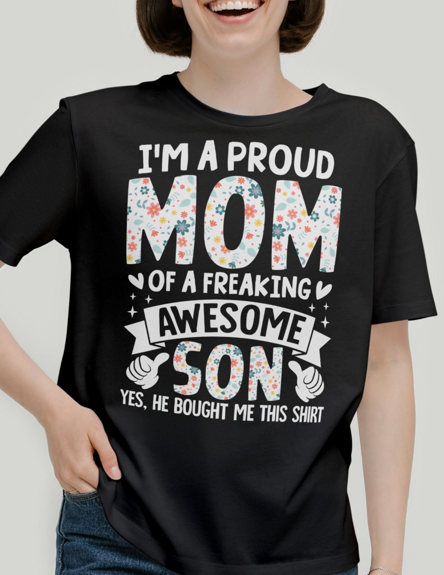 Proud Mum | Mother's Day T-Shirt - Black - T-Shirts Online