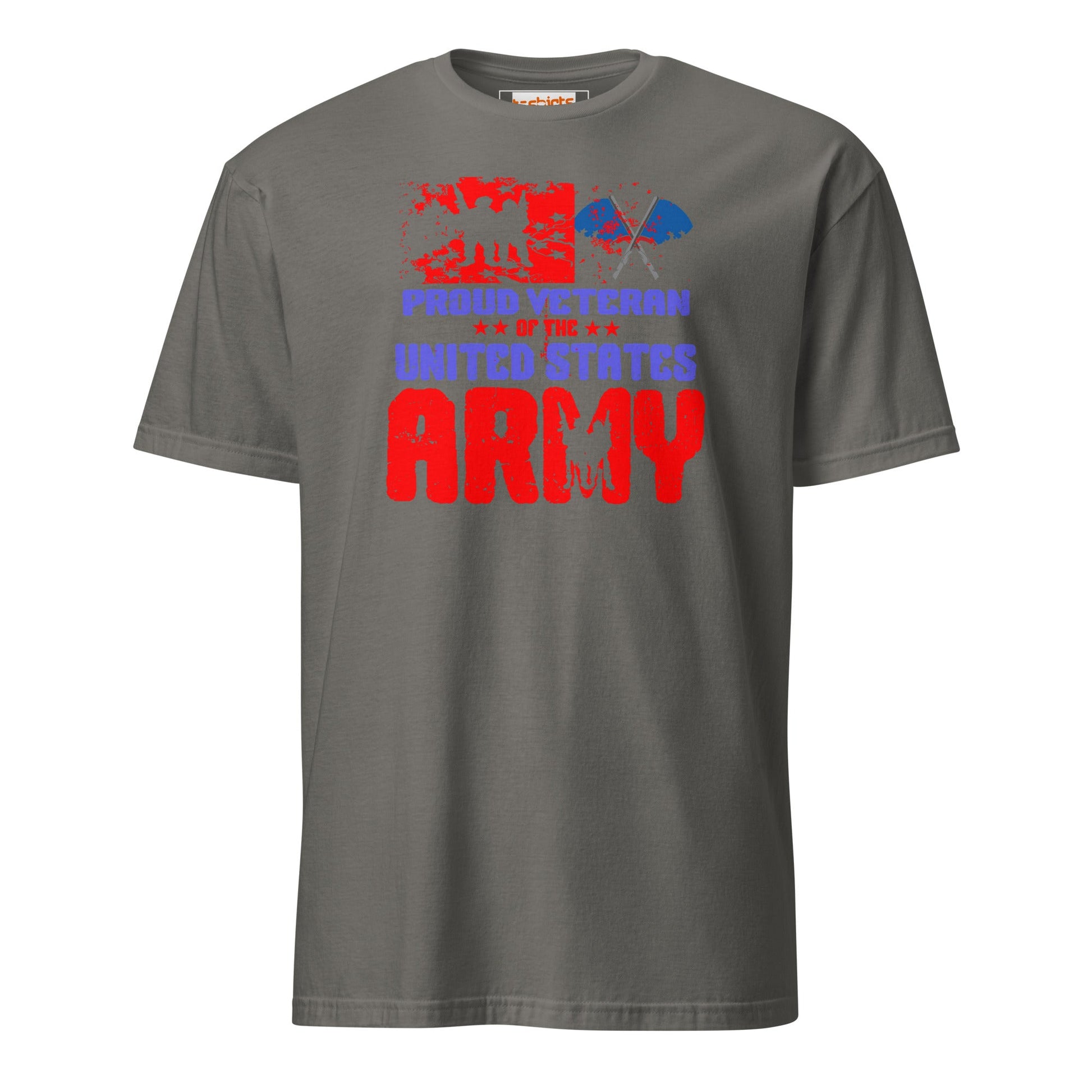 Proud Veteran T-Shirt | Military US Army T-Shirt - Charcoal - T-Shirts Online