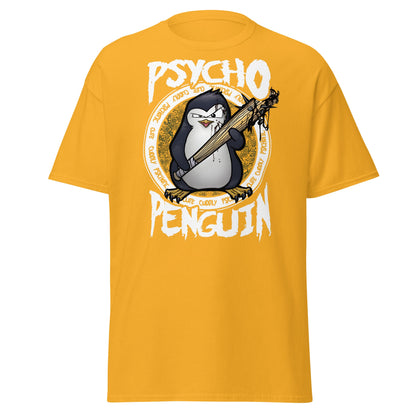 Psycho Penguin T-Shirt | Cute Cuddly Psychotic Funny Tee - Gold - T-Shirts Online