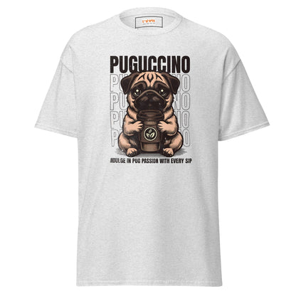 Puguccino | Dog T-Shirt - Ash - T-Shirts Online