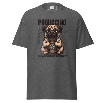 Puguccino | Dog T-Shirt - Dark Heather - T-Shirts Online