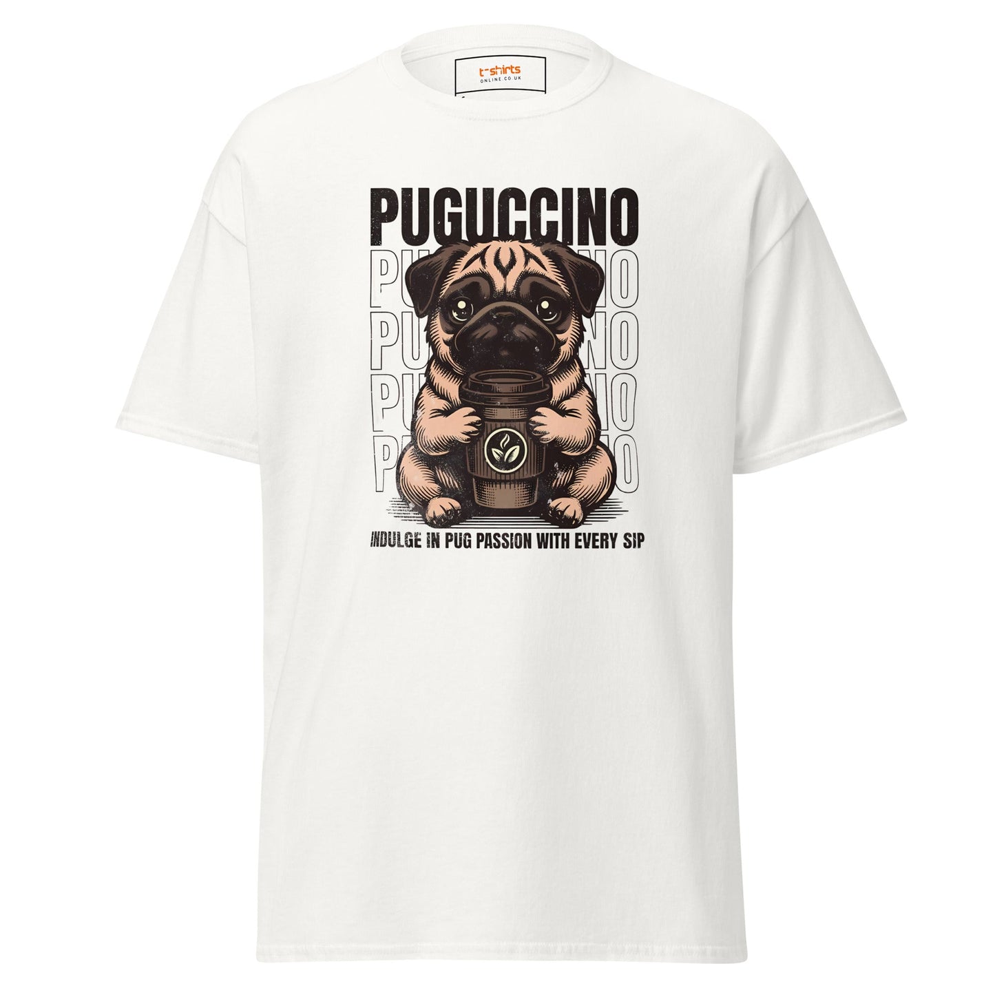 Puguccino | Dog T-Shirt - White - T-Shirts Online