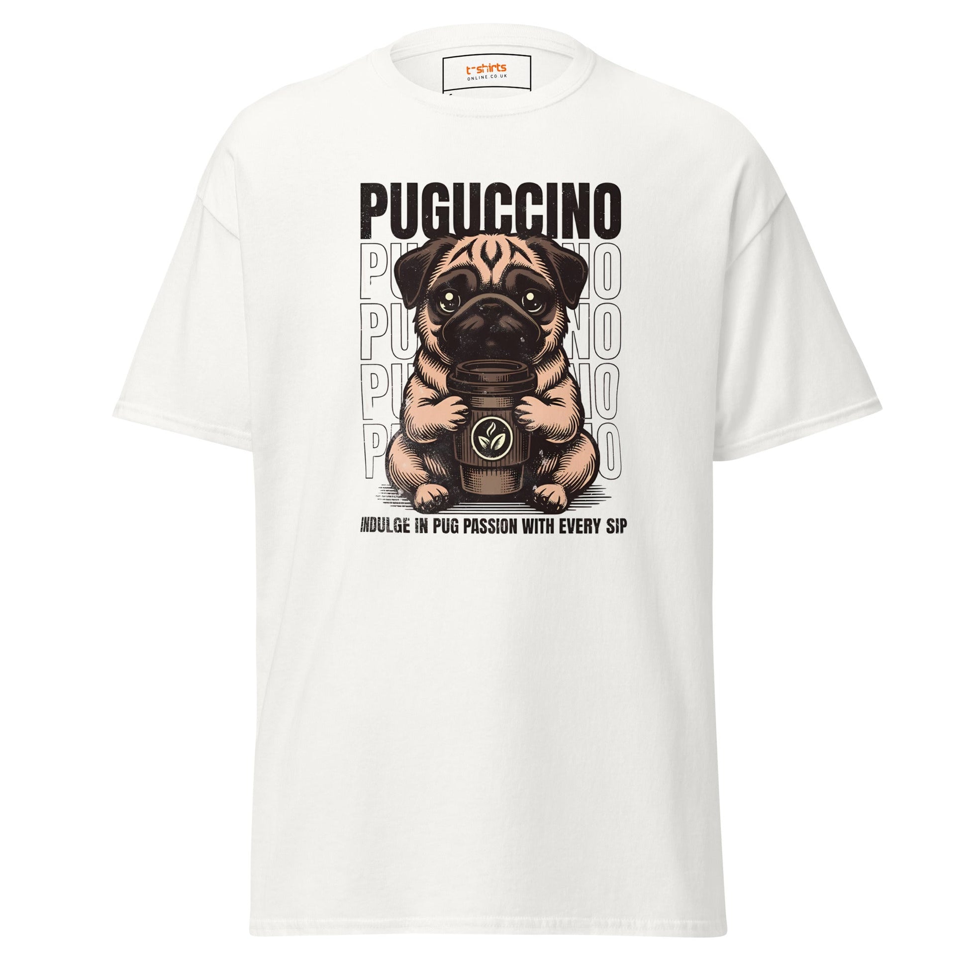 Puguccino | Dog T-Shirt - White - T-Shirts Online