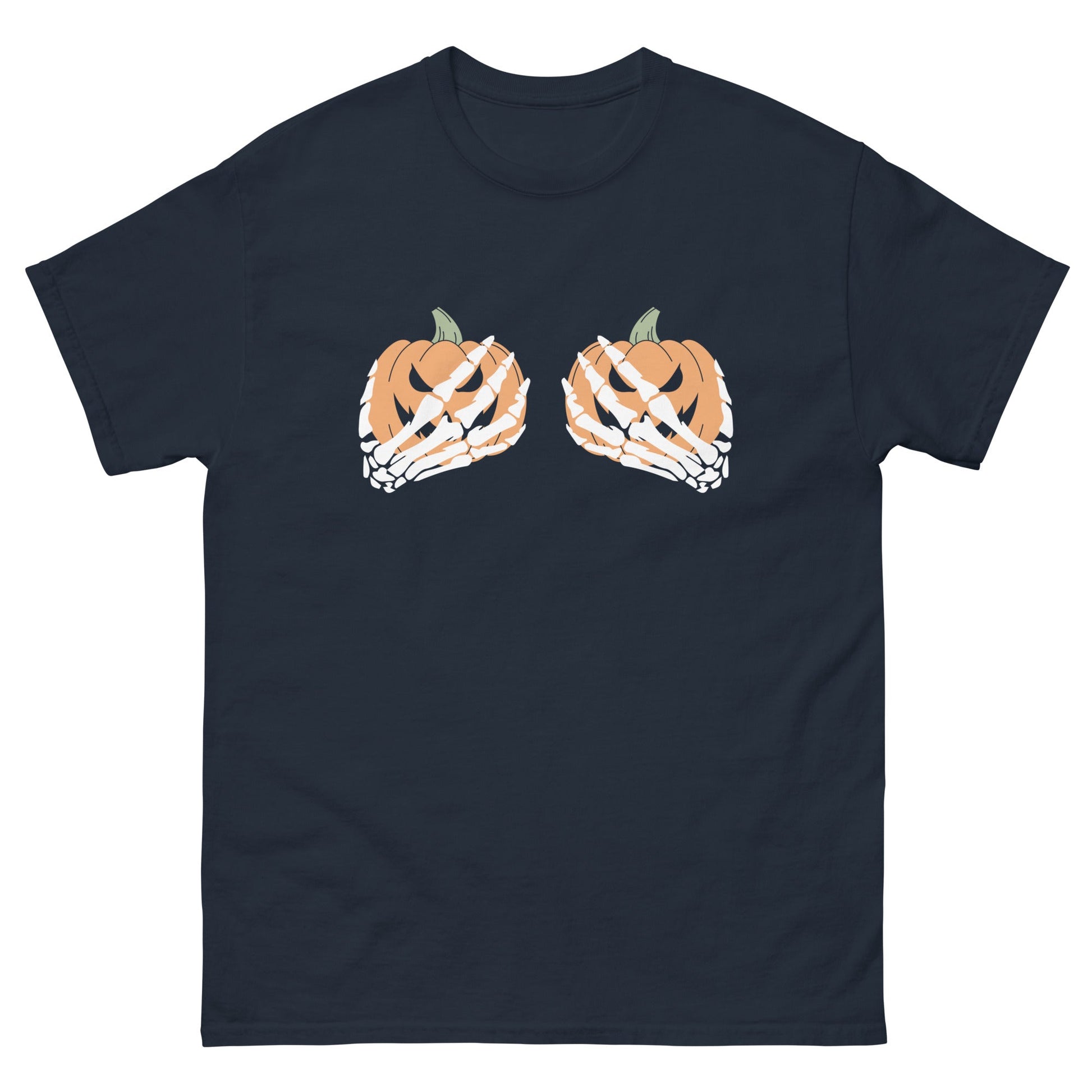 Pumpkin Boobs | Halloween T-Shirt - Navy - T-Shirts Online