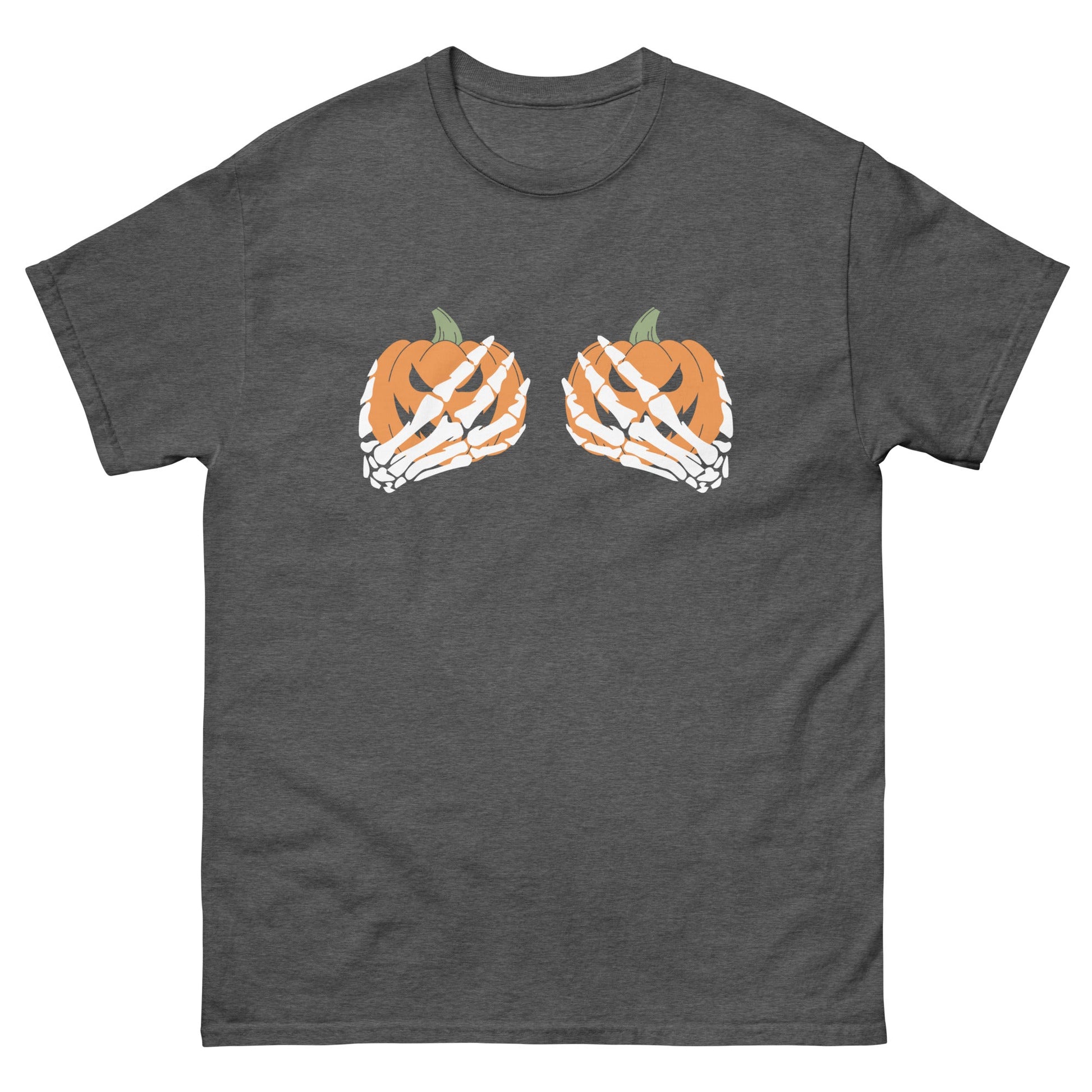 Pumpkin Boobs | Halloween T-Shirt - Dark Heather - T-Shirts Online