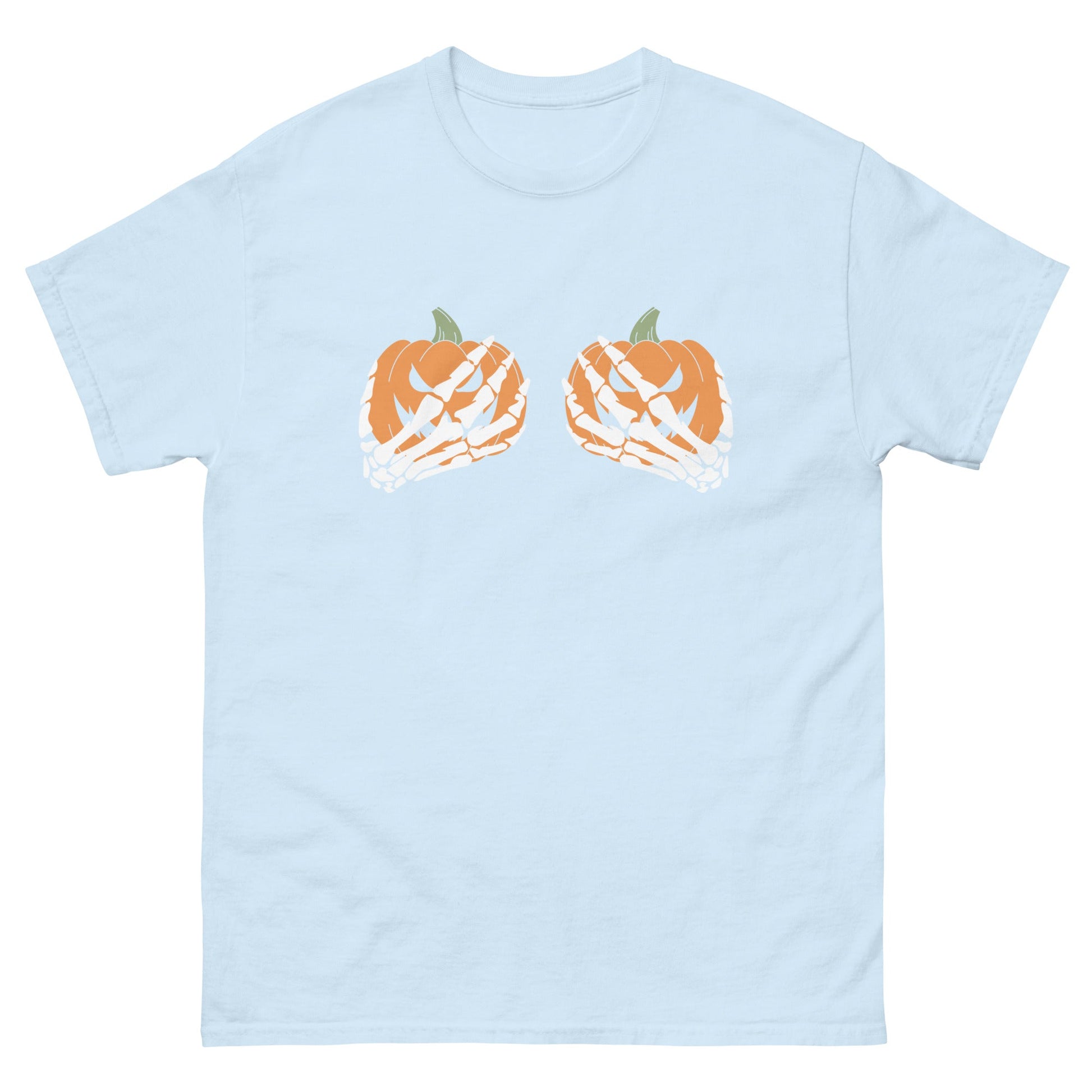 Pumpkin Boobs | Halloween T-Shirt - Light Blue - T-Shirts Online