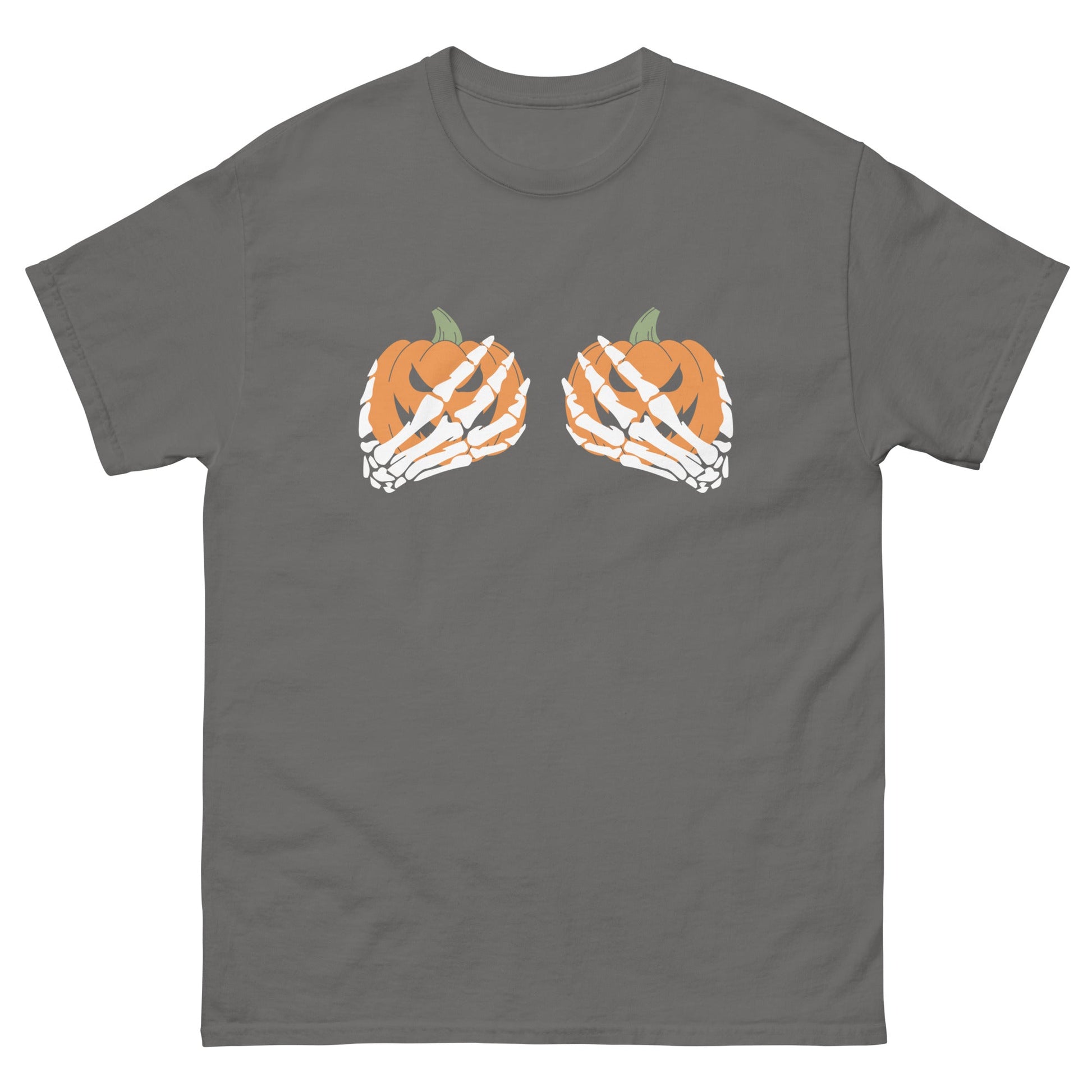 Pumpkin Boobs | Halloween T-Shirt - Charcoal - T-Shirts Online