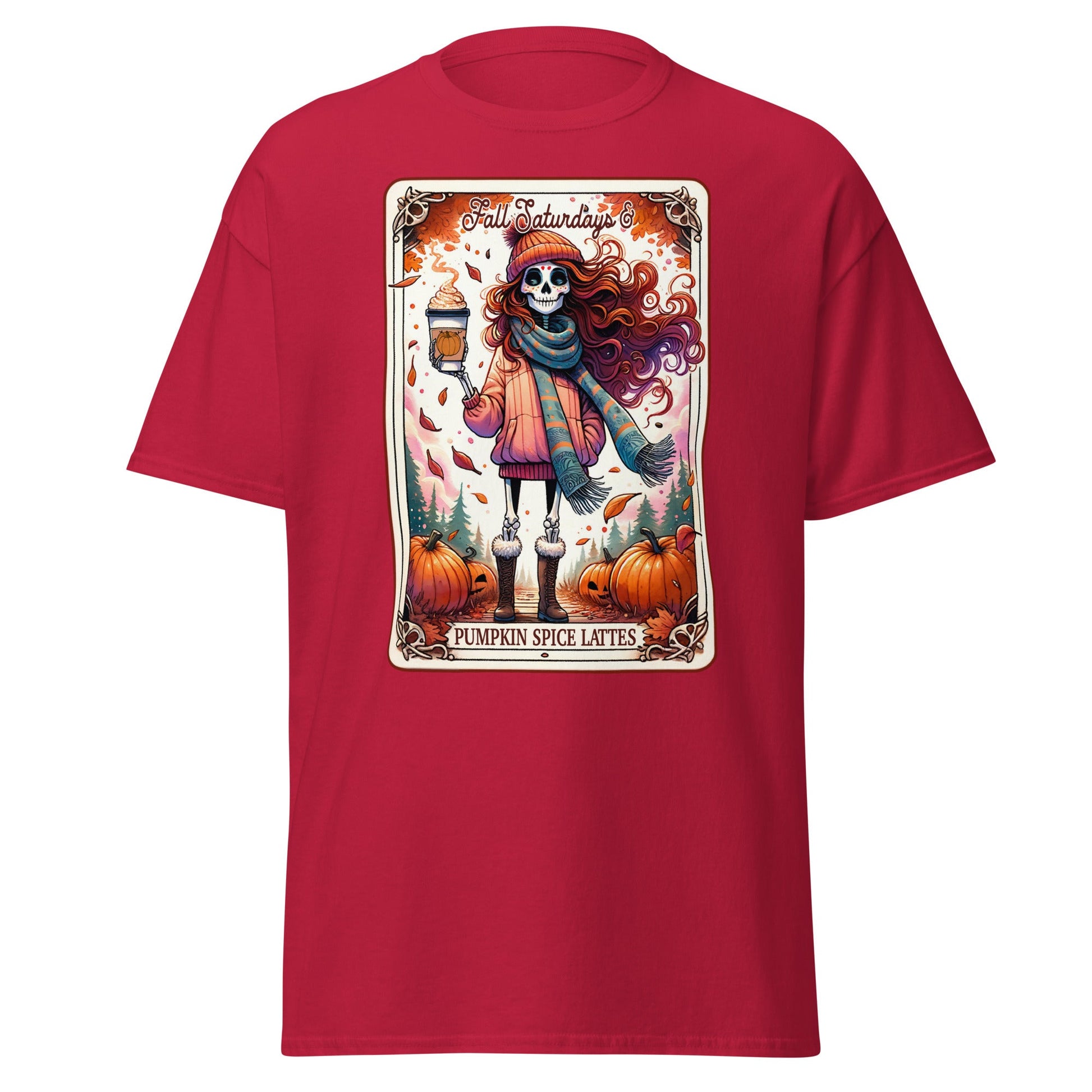 'Pumpkin Spice Lattes' Tarot | Tarot Card T-Shirt - Cardinal - T-Shirts Online