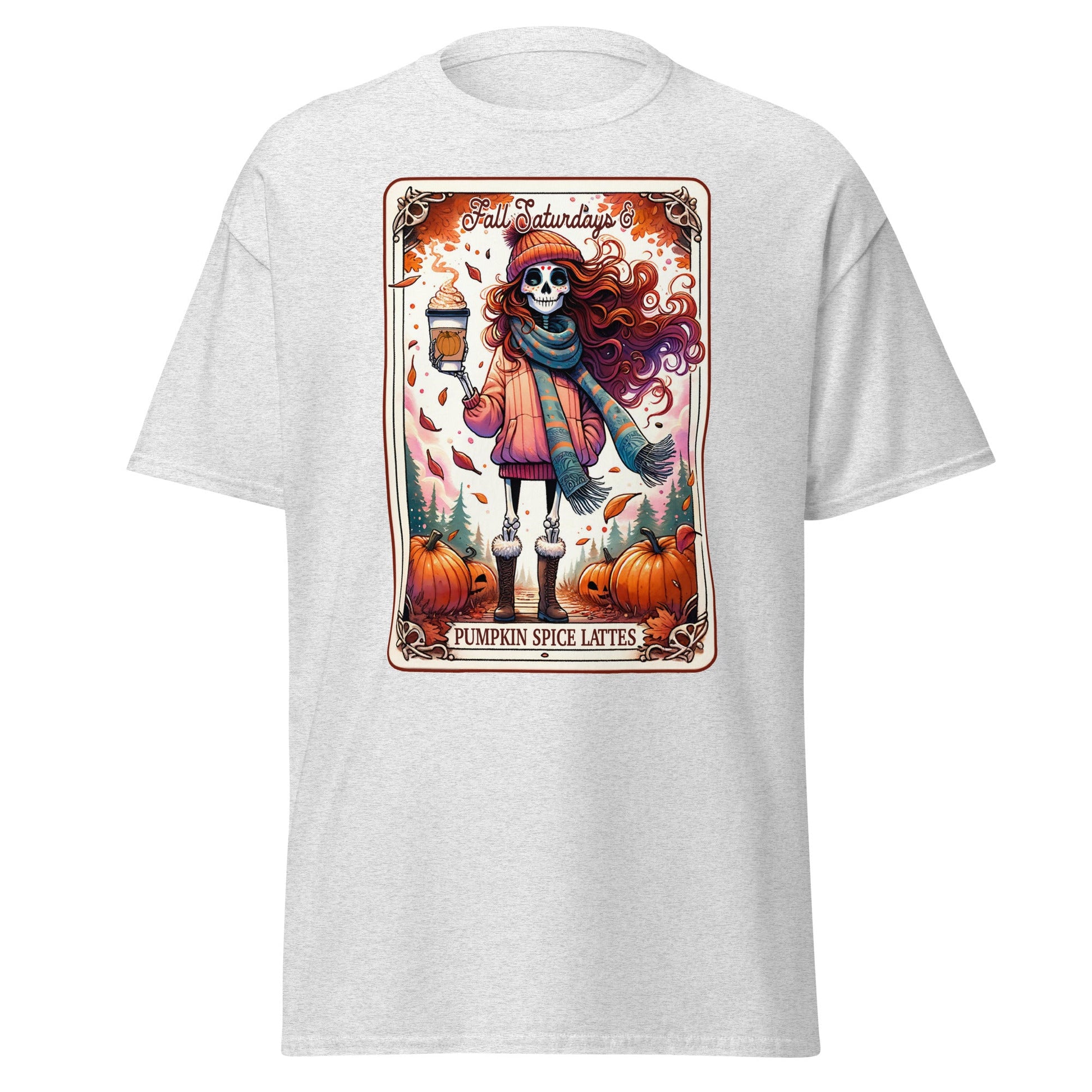 'Pumpkin Spice Lattes' Tarot | Tarot Card T-Shirt - Ash - T-Shirts Online